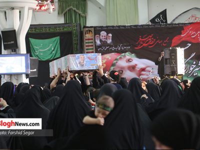 تصاویر/ وداع با شهید تازه تفحص شده در مراسم شیرخوارگان حسینی نوشهر